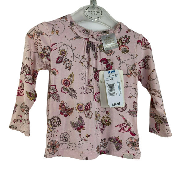 Kardashian Kids‎ Baby Girls Size 3M Shirt Blouse Top Floral Pink $25 - Picture 1 of 5